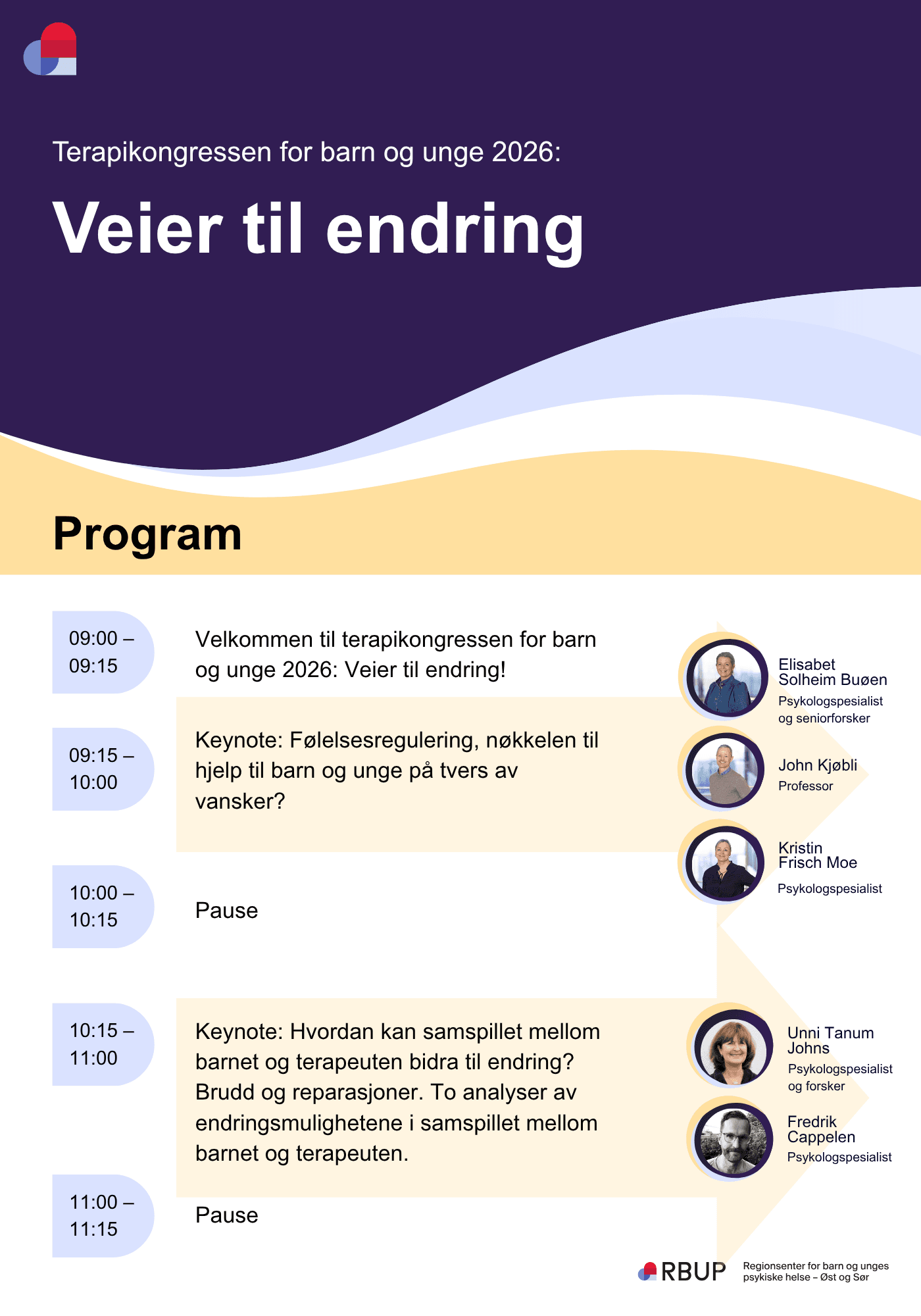 Et bilde av programmet for terapikongressen