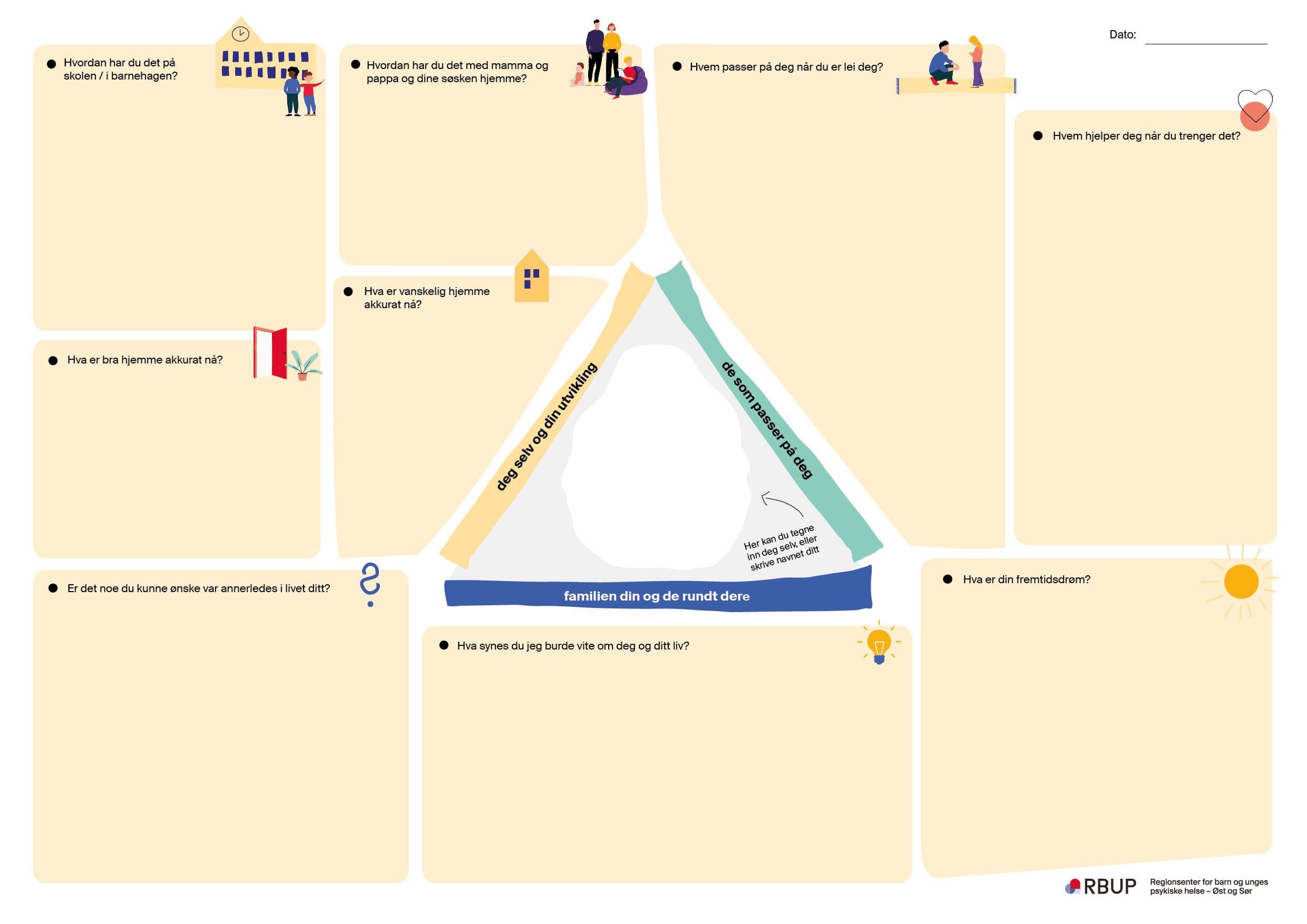 Bilde av samtaleskjema for barn